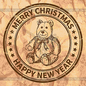 Christmas stamp - vector clipart