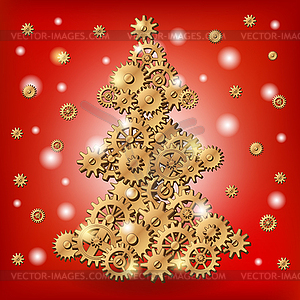 Mechanical Christmas tree - vector clipart / vector image