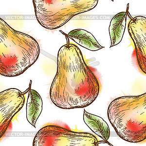 Seamless pattern with pear - vector EPS clipart