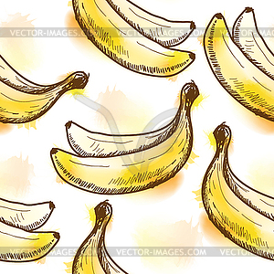 Seamless pattern with banana - vector clipart