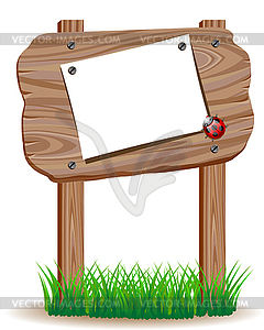 Wooden signboard - vector clipart / vector image