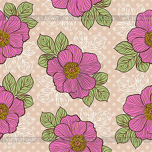 Seamless pattern with peony - vector clipart