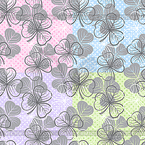 Seamless pattern with clover - vector clipart