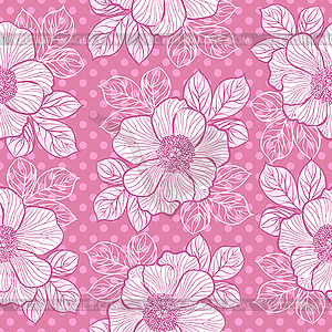 Seamless pattern with peony - vector clip art