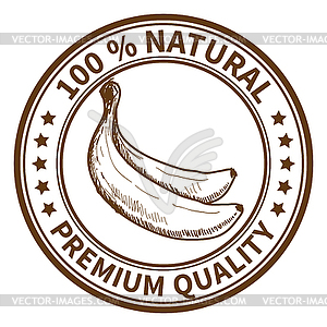 Stamp with banana - vector clip art