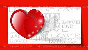 Heart of paper Valentines day card background - vector clip art