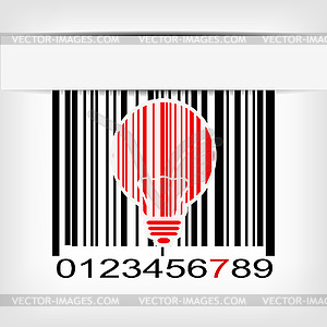 Barcode image with red strip - vector image