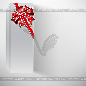 Abstract white box, bow and ribbon - - royalty-free vector clipart