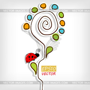 Floral background with abstract flower - vector image