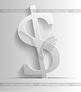 White dollar symbol - vector clipart