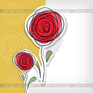 Floral background with abstract roses - vector image