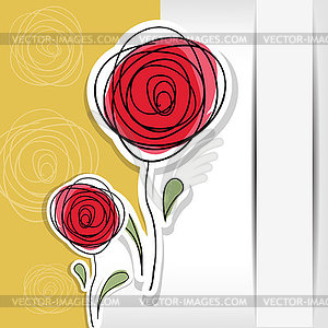 Floral background with abstract roses - vector clipart