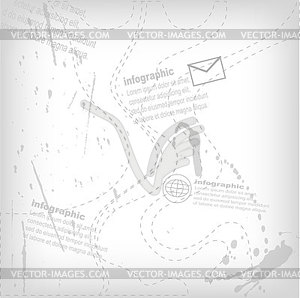 Infographics background sketch on paper - vector clipart