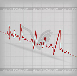 Red Heart Beats Cardiogram - vector clipart