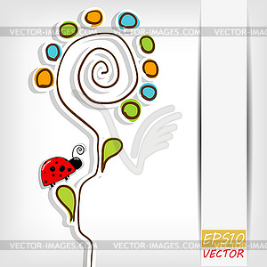 Floral background with abstract flower - vector image