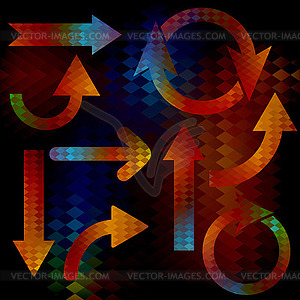 Shiny arrows with gemetric pattern - vector image