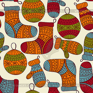 Seamless Winter Christmas Pattern - vector clipart