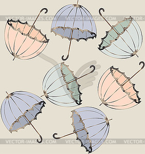 Vintage umbrella. Seamless background fashionabl - stock vector clipart