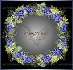 Grapevine. Vintage background with grape branch . R - vector clipart