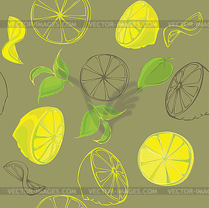 Лимонный бесшовного фона - векторный дизайн
