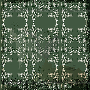 Green vintage background in scrapbook style - vector clip art