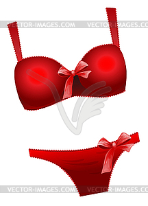 Seductive red lingerie collection - vector image