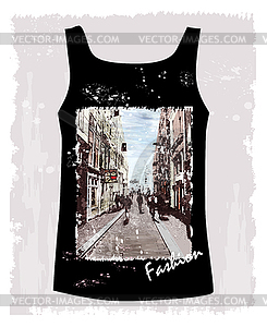 Shirt with city environment - vector image