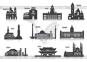 Silhouettes of cities - royalty-free vector image