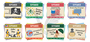 World holidays. September - vector image