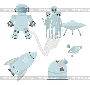 Space icons - vector clipart