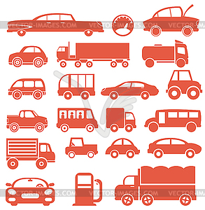 Набор иконок. Автомобили - изображение в формате EPS