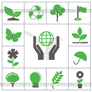 Green icons - vector clip art