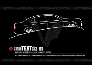 White silhouette of car - vector clipart