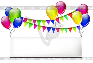 Background with color balloons - vector image