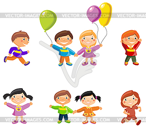 Cartoon drawings of children - stock vector clipart