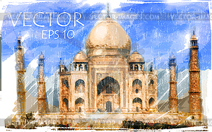 Taj Mahal, India - vector clip art