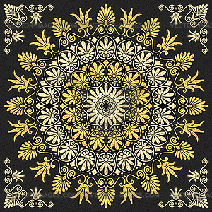 Floral gold Greek ornament - vector image