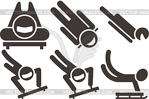 Skeleton icons - vector clipart