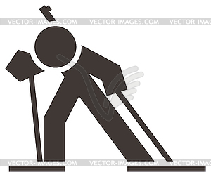 Winter sport icon - Biathlon - vector image