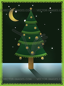 Card with Christmas tree - royalty-free vector image