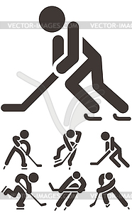 Хоккей иконки - изображение в векторе