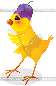 Chicken with flower cap - vector image