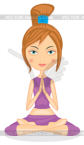 Yoga girl - royalty-free vector clipart