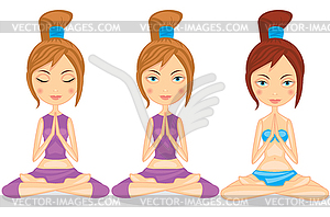1620 - Yoga girl - vector image
