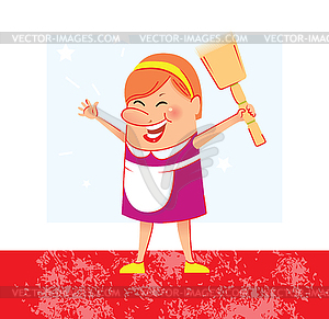 Cleaning woman - vector clip art