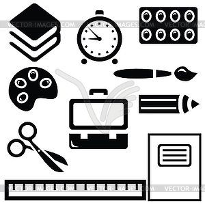 School icons - vector clip art