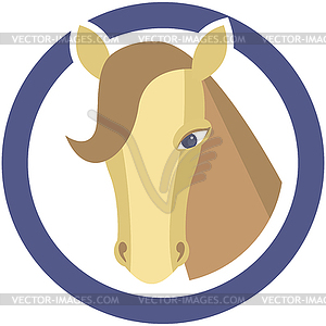 Horse`s head in circle - vector image
