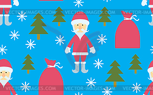 Christmas seamless - Santa Claus and gifts - vector image