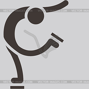 Figure skating icon - vector clipart