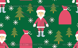 Seamless - Santa Claus and gifts - vector EPS clipart